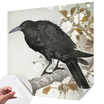 3D-Fototapete Rabe in den Blumen