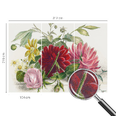 3D-Fototapete fürs Schlafzimmer Blumenstrauß