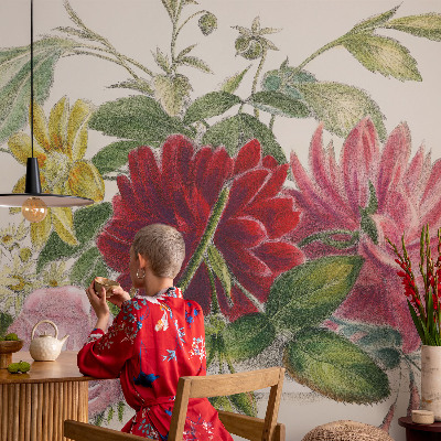 3D-Fototapete fürs Schlafzimmer Blumenstrauß