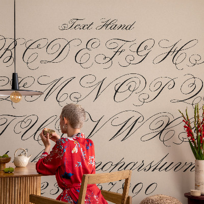 3D-Fototapete fürs Wohnzimmer Kalligrafische Schrift