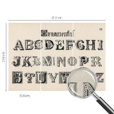 Moderne Fototapete nach Maß Dekorative Buchstaben