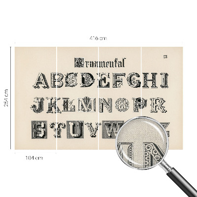 Moderne Fototapete nach Maß Dekorative Buchstaben