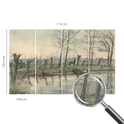 Selbstklebende Fototapete fürs Schlafzimmer Winterlandschaft