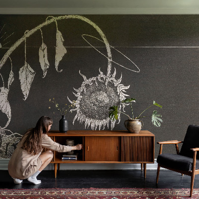 3D-Fototapete Nostalgische Sonnenblume