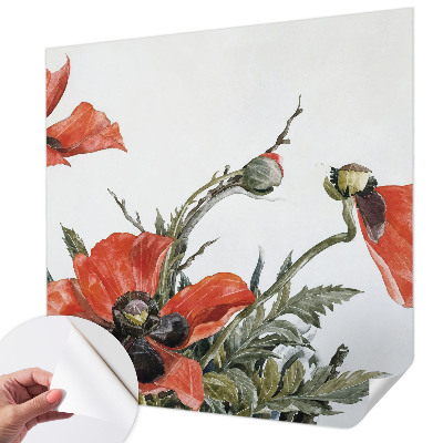 Selbstklebende Fototapete Rote Mohnblumen