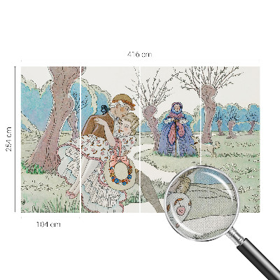 Selbstklebende Fototapete fürs Kinderzimmer Romantische Szene