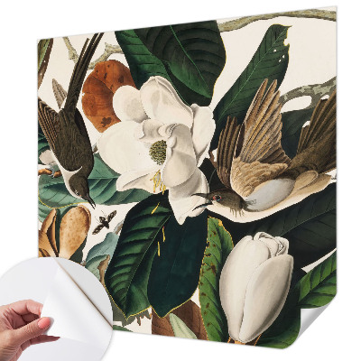 3D-Fototapete fürs Schlafzimmer Vögel Magnolien