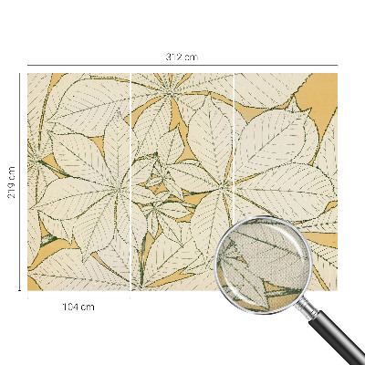 3D-Fototapete fürs Wohnzimmer Kastanienblätter