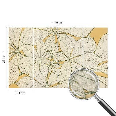 3D-Fototapete fürs Wohnzimmer Kastanienblätter