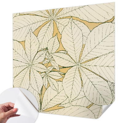 3D-Fototapete fürs Wohnzimmer Kastanienblätter