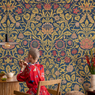 3D-Fototapete fürs Schlafzimmer Blumenmuster