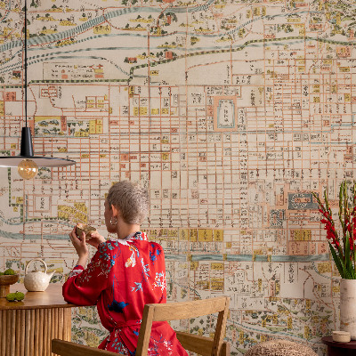 3D-Fototapete fürs Wohnzimmer Antike Karte