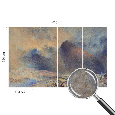 3D-Fototapete fürs Schlafzimmer Berglandschaft