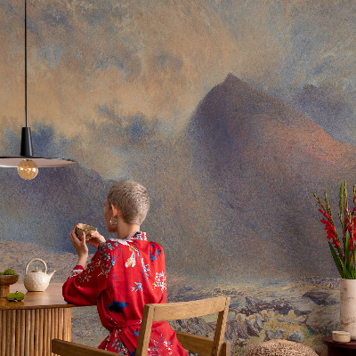 3D-Fototapete fürs Schlafzimmer Berglandschaft