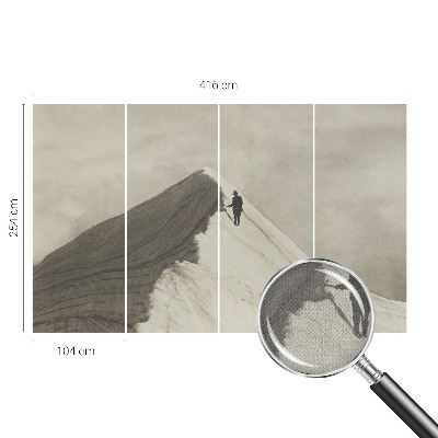 Vintage tapete Einsamer Bergsteiger