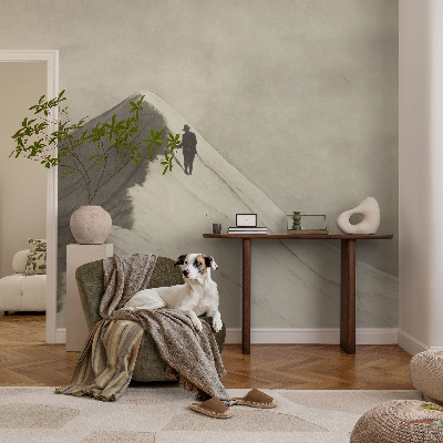 Vintage tapete Einsamer Bergsteiger