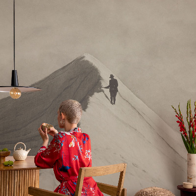 Vintage tapete Einsamer Bergsteiger