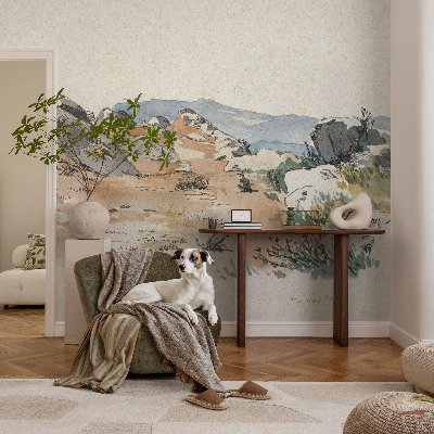 3D-Fototapete Felslandschaft