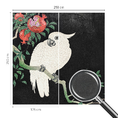 3D-Fototapete fürs Wohnzimmer Granatapfelpapagei