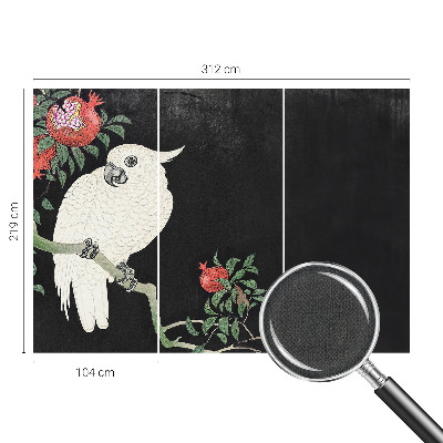 3D-Fototapete fürs Wohnzimmer Granatapfelpapagei