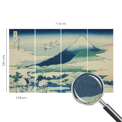 3D-Fototapete fürs Schlafzimmer Kräne und Berge