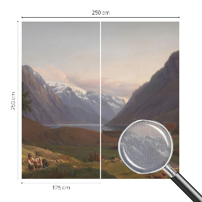 3D-Fototapete fürs Wohnzimmer Bergpanorama