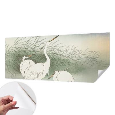 Vintage tapete Reiher im Gras