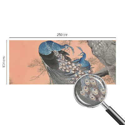 Selbstklebende Fototapete fürs Wohnzimmer Pfaueneleganz