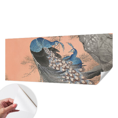 Selbstklebende Fototapete fürs Wohnzimmer Pfaueneleganz