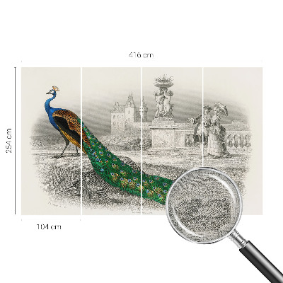 Selbstklebende Fototapete fürs Schlafzimmer Bunte Federn