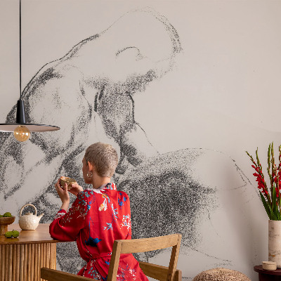 Selbstklebende Fototapete fürs Schlafzimmer Skizze eines Mannes