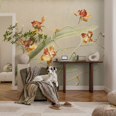 3D-Fototapete fürs Schlafzimmer Klassische Orchideen