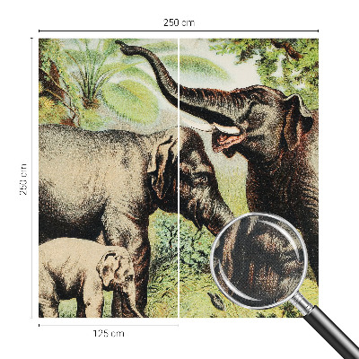 3D-Fototapete fürs Wohnzimmer Elefantenfamilie