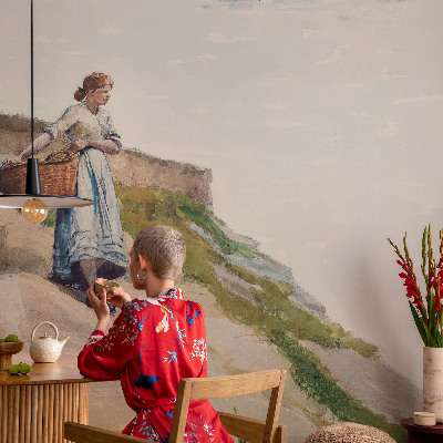 Selbstklebende Fototapete fürs Wohnzimmer Weibliche Landschaft