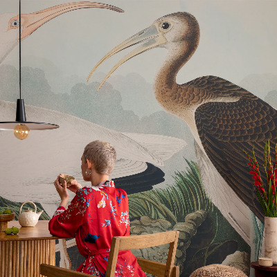 3D-Fototapete fürs Schlafzimmer Vogelpaar