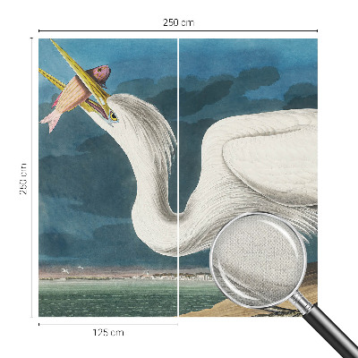 3D-Fototapete Vogel mit Fisch