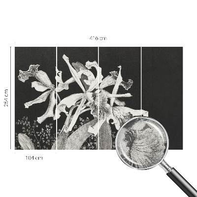 Vintage tapete Orchideenillustration