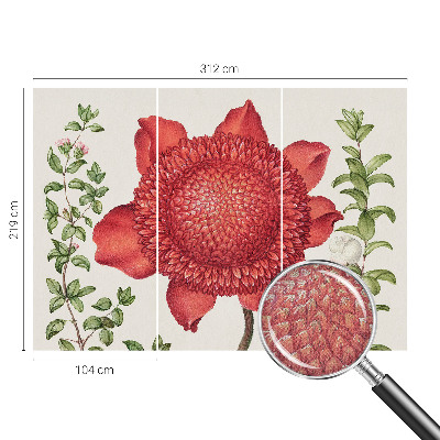 3D-Fototapete fürs Schlafzimmer Florale Eleganz