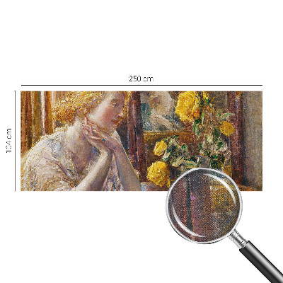 Selbstklebende Fototapete fürs Kinderzimmer Frau mit Rosen