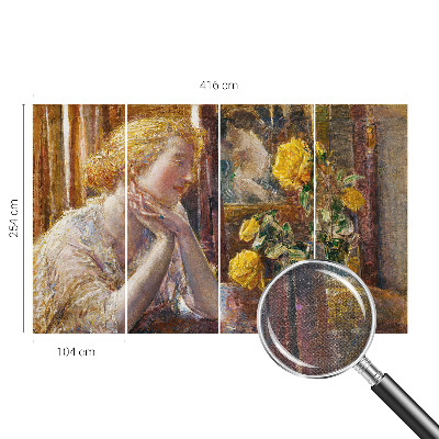 Selbstklebende Fototapete fürs Kinderzimmer Frau mit Rosen