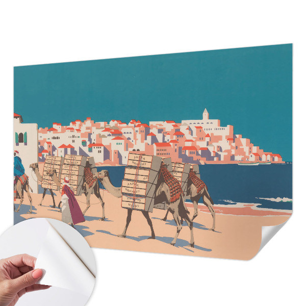 3D-Fototapete fürs Wohnzimmer Kamelkarawane