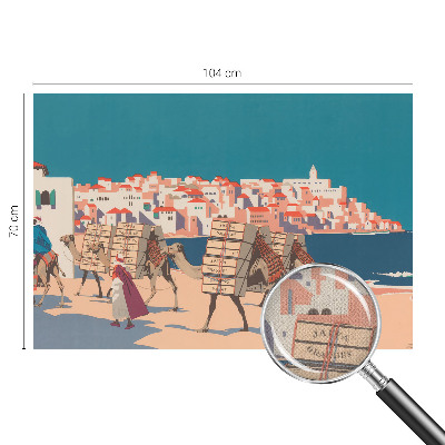 3D-Fototapete fürs Wohnzimmer Kamelkarawane