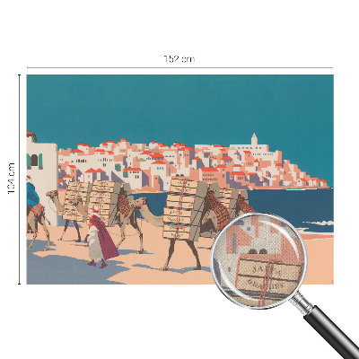 3D-Fototapete fürs Wohnzimmer Kamelkarawane