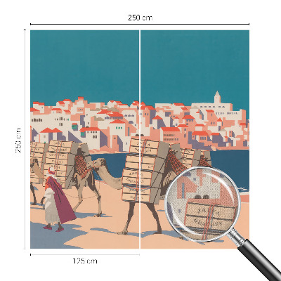 3D-Fototapete fürs Wohnzimmer Kamelkarawane