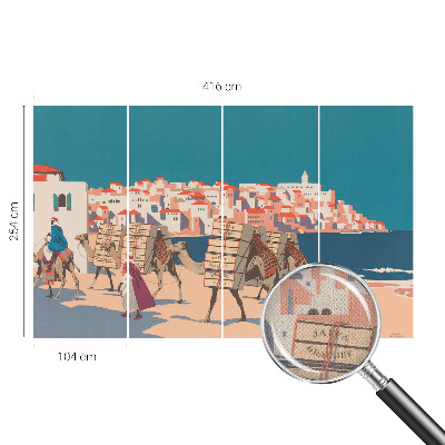 3D-Fototapete fürs Wohnzimmer Kamelkarawane