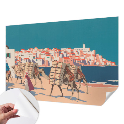 3D-Fototapete fürs Wohnzimmer Kamelkarawane