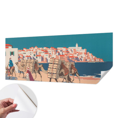 3D-Fototapete fürs Wohnzimmer Kamelkarawane