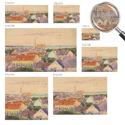 3D-Fototapete fürs Schlafzimmer Stadtdächer