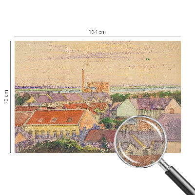 3D-Fototapete fürs Schlafzimmer Stadtdächer