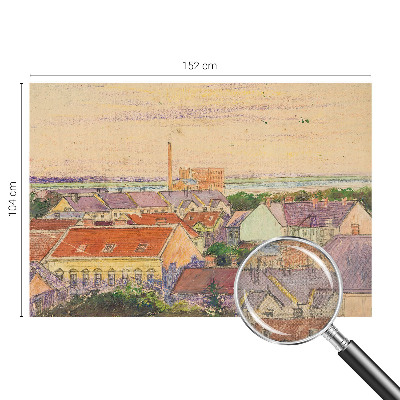 3D-Fototapete fürs Schlafzimmer Stadtdächer